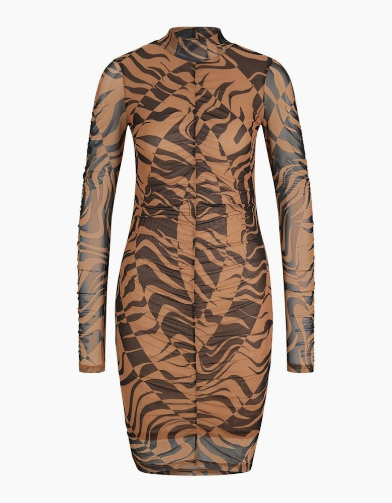 Nikau High Neck Long Sleeve Knee Length Dress
