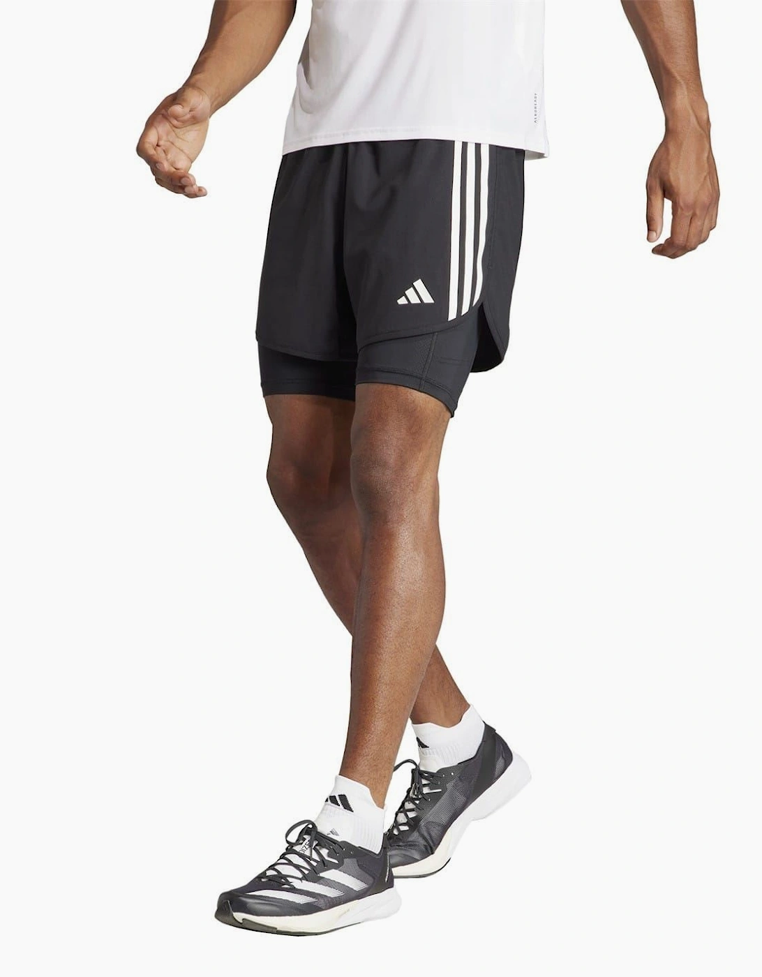 Own The Run 3 Stripes 2 in 1 Running Road Shorts