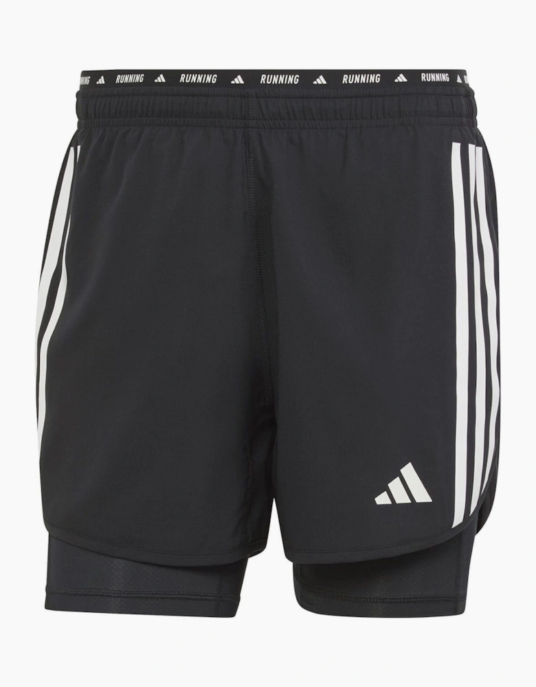 Own The Run 3 Stripes 2 in 1 Running Road Shorts