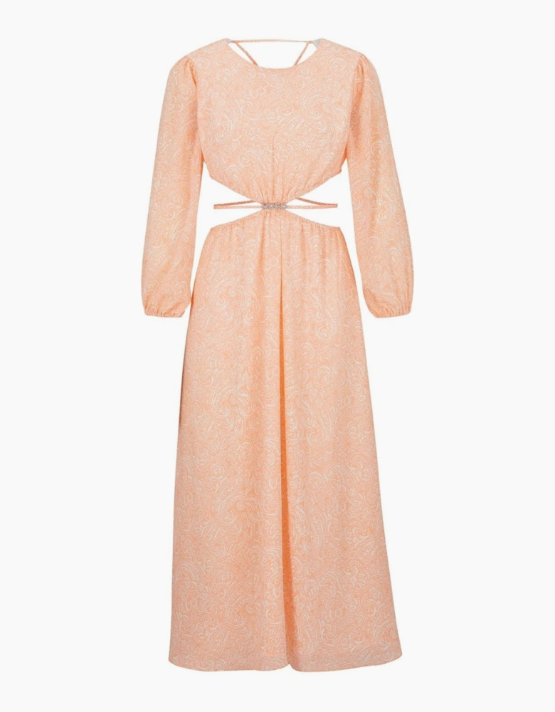 Kasmata Crew Neck Long Sleeve Maxi Dress