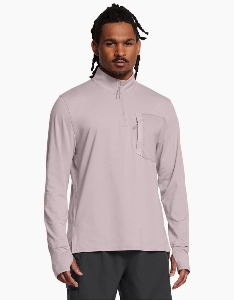 Trail Zip Neck Long Sleeve Thumb Hole T-Shirt