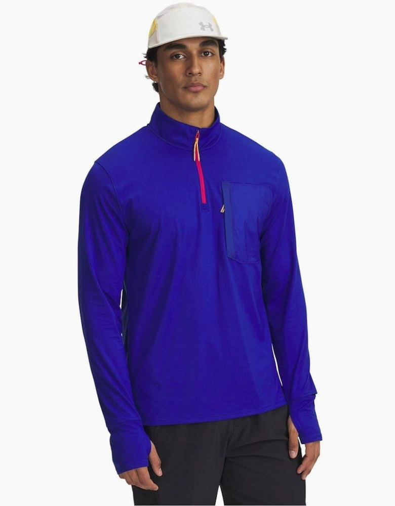 Trail Zip Neck Long Sleeve Thumb Hole T-Shirt