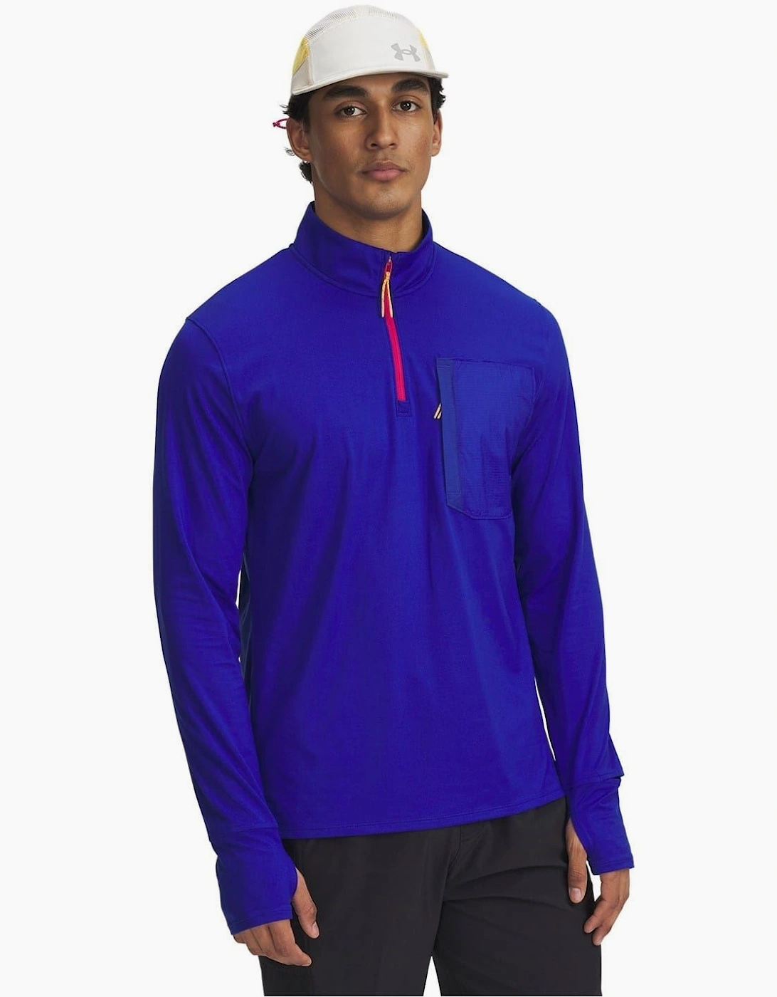 Trail Zip Neck Long Sleeve Thumb Hole T-Shirt, 4 of 3