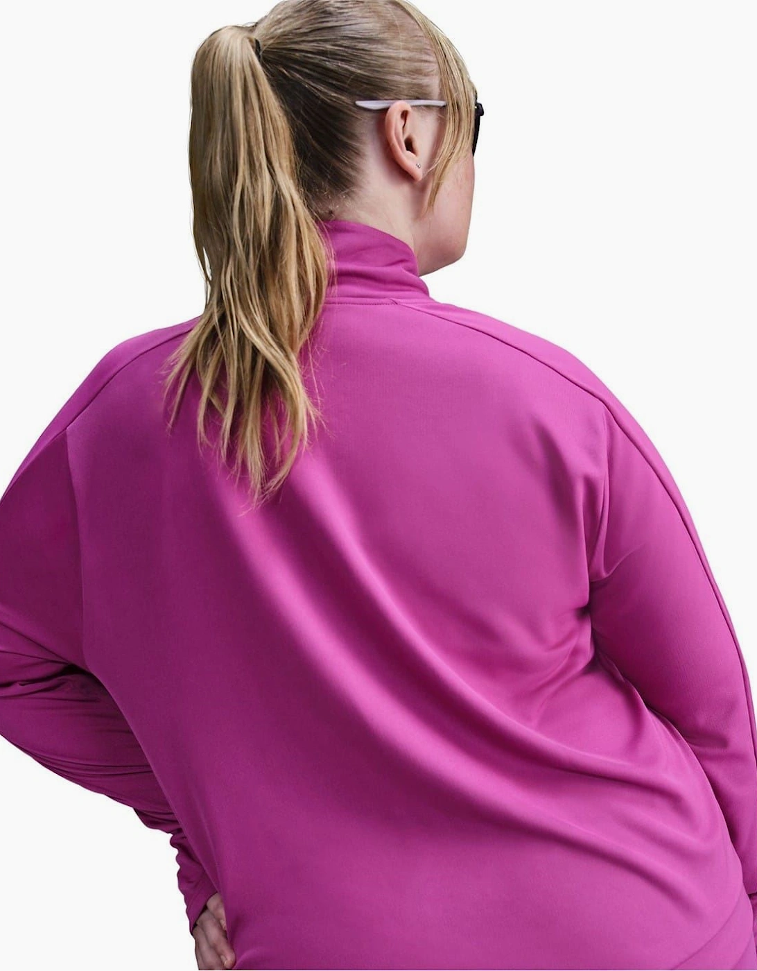 Box Print Funnel Neck Raglan Sleeve Athletic Top