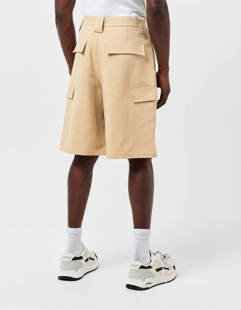 Solid Patterned Relaxed Fit Cargo Shorts