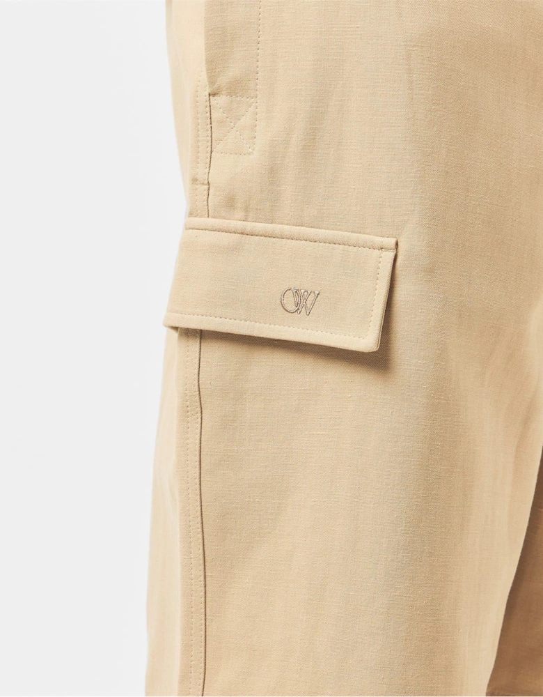 Solid Patterned Relaxed Fit Cargo Shorts