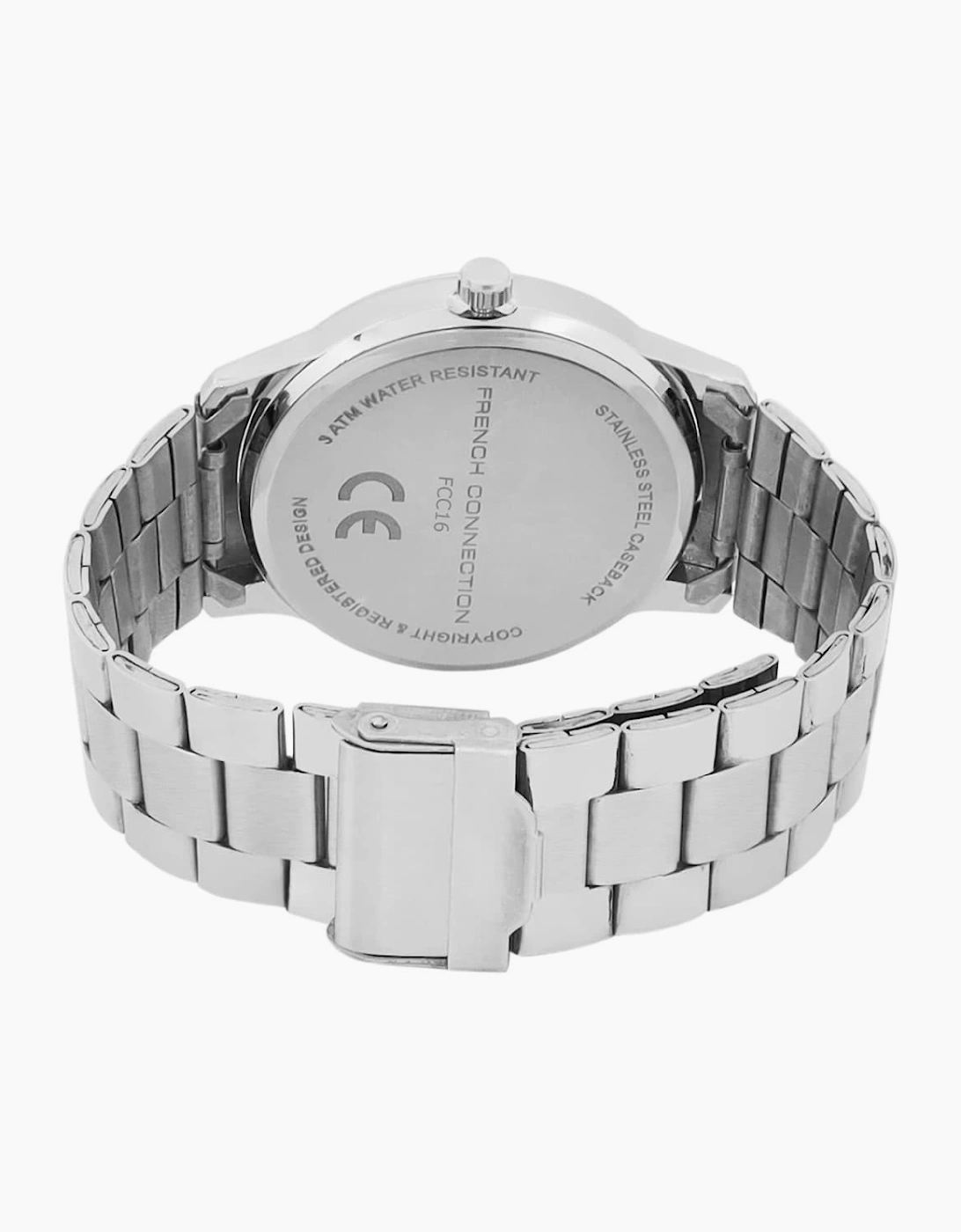 Connection Silver Case Round Shape Silver Strap Quartz Watch