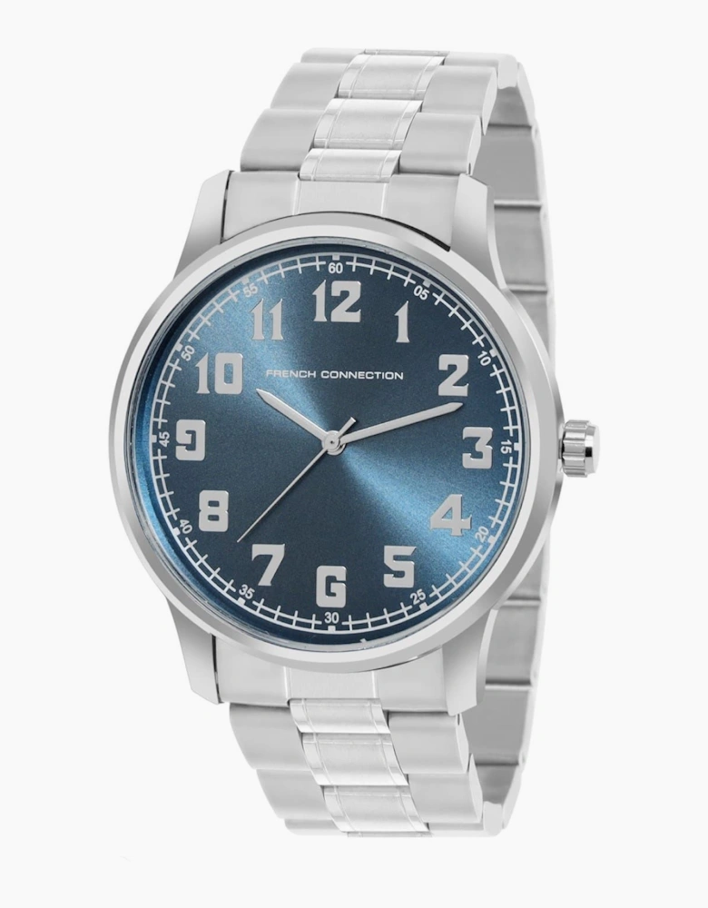 Connection Silver Case Round Shape Silver Strap Quartz Watch