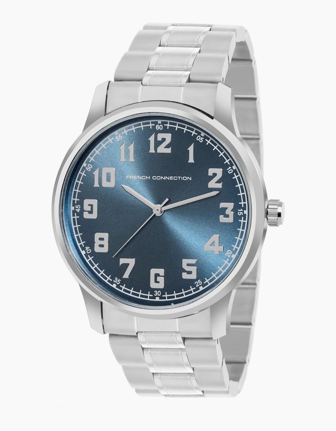 Connection Silver Case Round Shape Silver Strap Quartz Watch