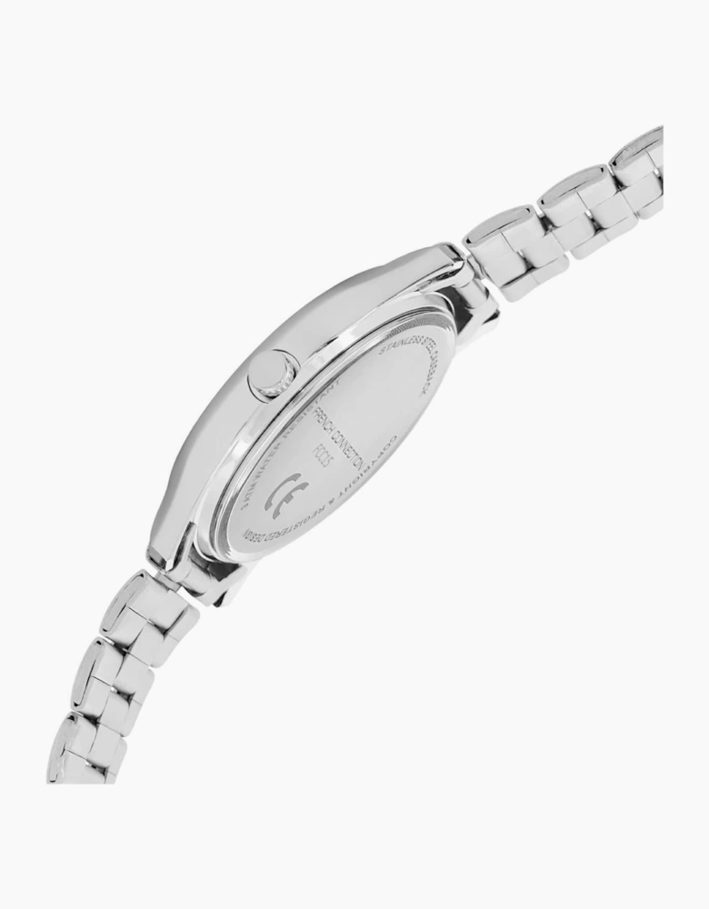 Connection Silver Case Round Shape Silver Strap Quartz Watch