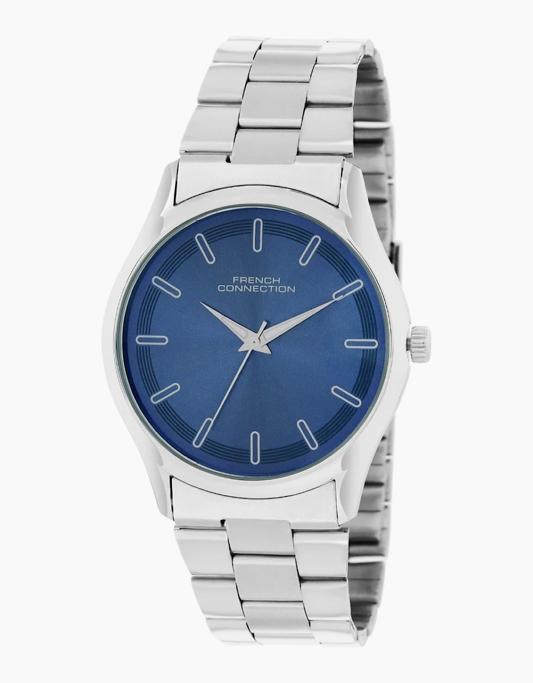 Connection Silver Case Round Shape Silver Strap Quartz Watch