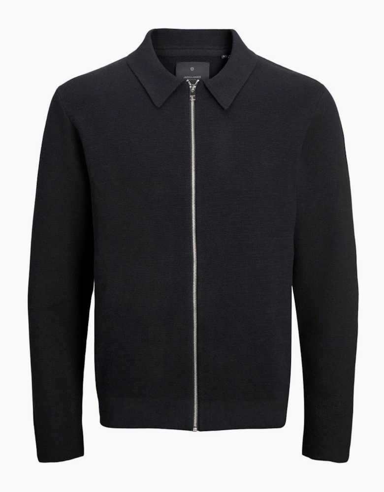 Stitch Knit Shirt Collar Jacket