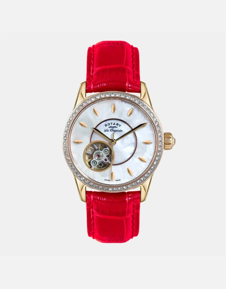 Les Originales Skeleton Alligator Leather Single Wrap Analogue Watch