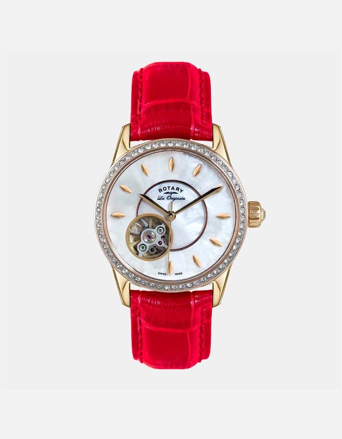 Les Originales Skeleton Alligator Leather Single Wrap Analogue Watch