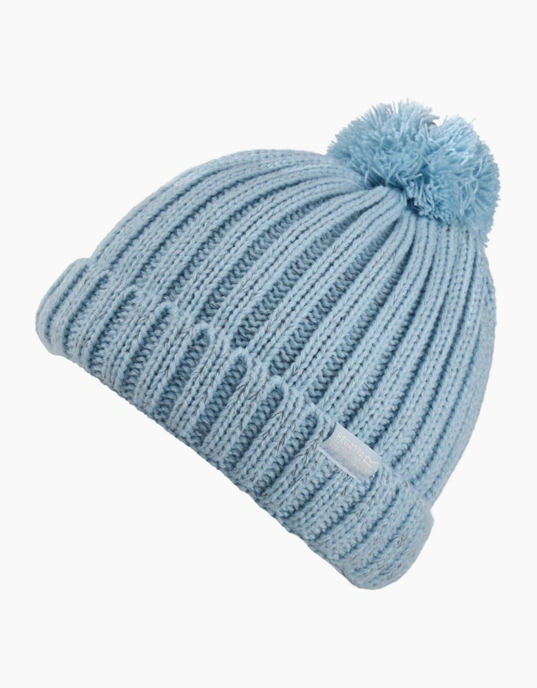 Ribbed Patterned Luminosity Soft Feel Bobble Hat with Pom Pom
