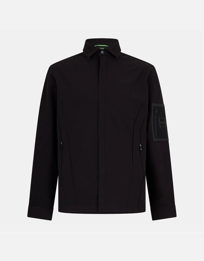 Zipped Pocket Collared Neck Long Sleeve Shirt