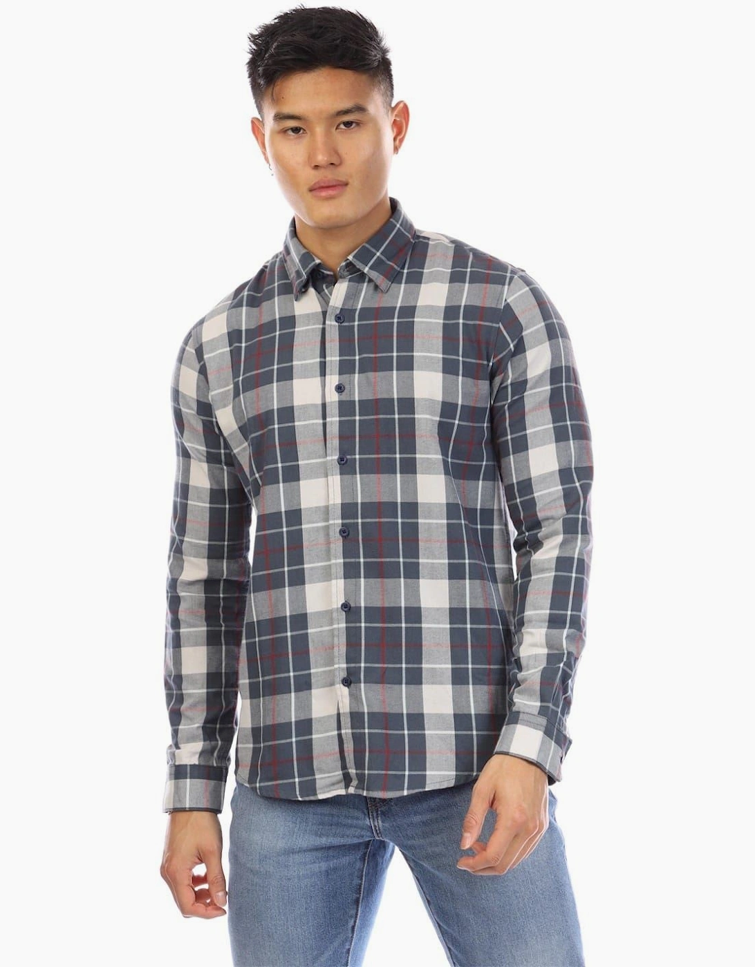 Peter Werth Men's Multi Collared Neck Long Sleeve Regular Fit Shirt - Size: Regular/36
