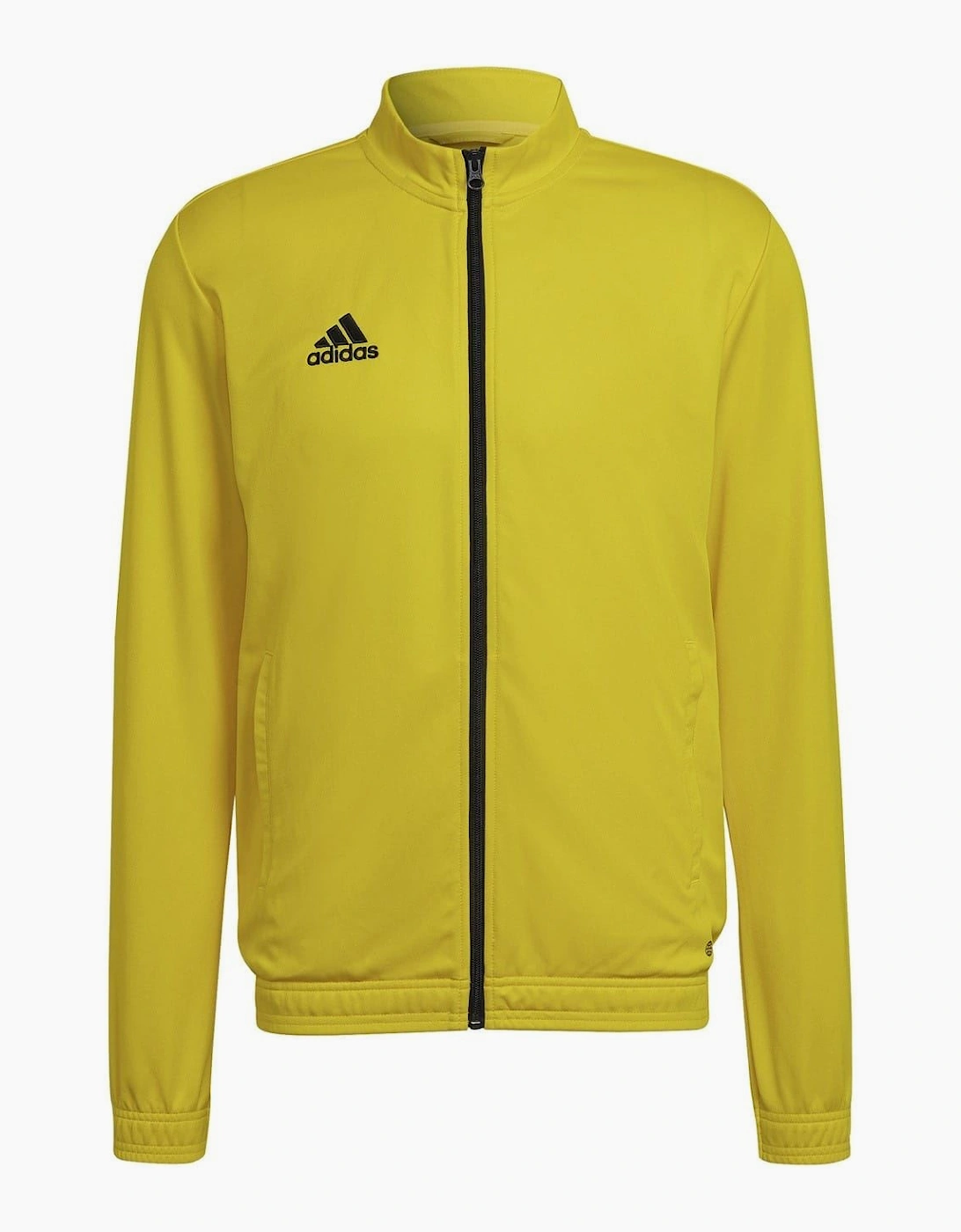 Adidas Men's Yellow/Multi Ent22 Solid Patterned Full Zipper Ribbed Cuff Track Jacket  38/Regular M