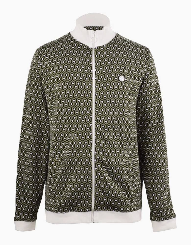 Geo Regular Fit Long Sleeve Zip Neck Athletic