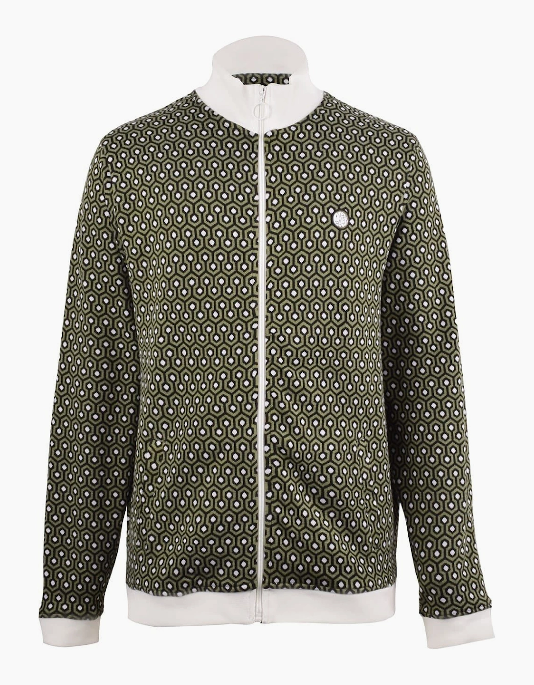 Geo Regular Fit Long Sleeve Zip Neck Athletic