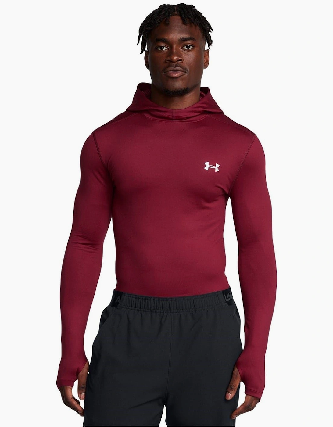 Hooded Neck Long Sleeve Thumb Hole Sweatshirt