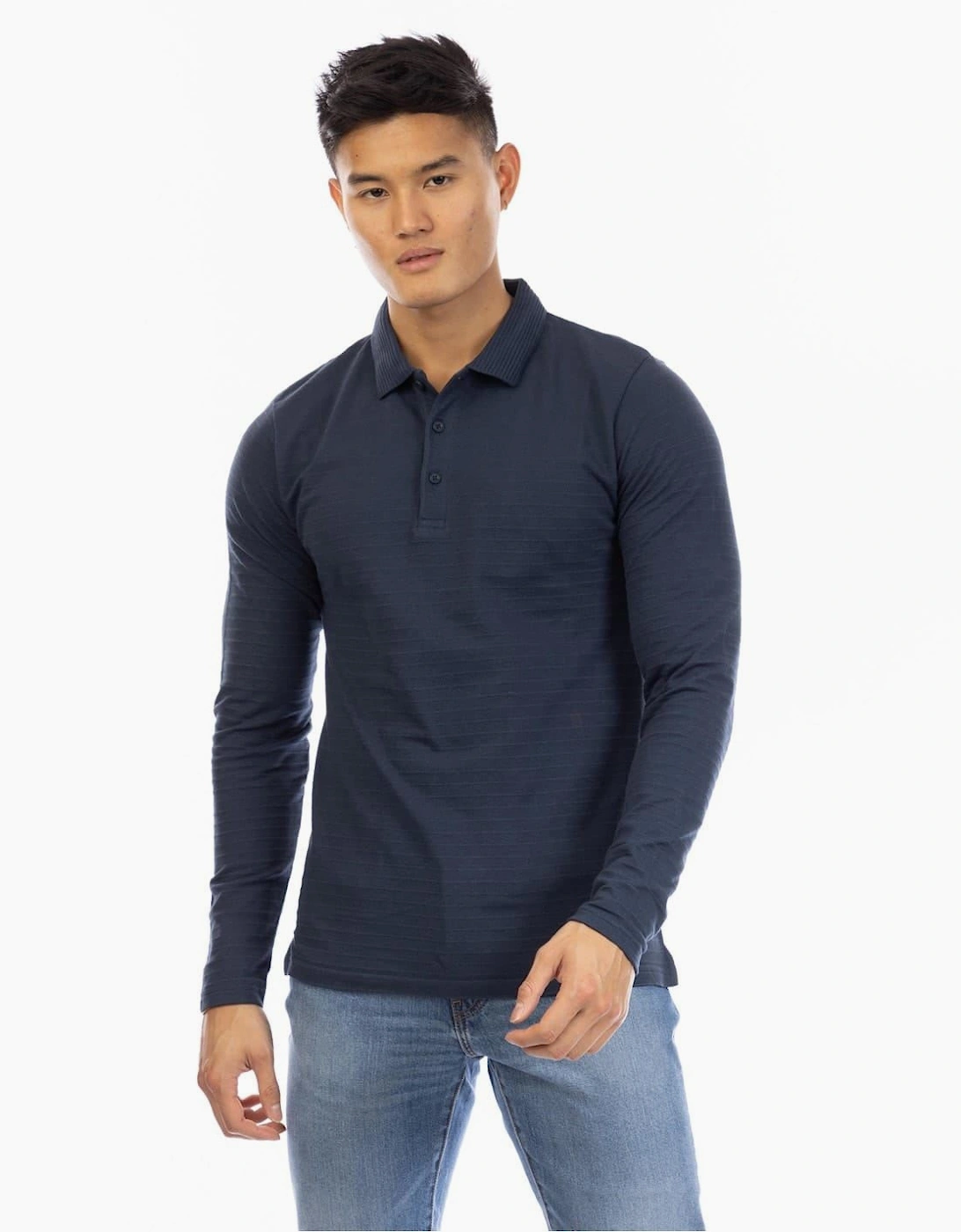 Albery Collared Long Sleeve Polo Shirt, 2 of 1
