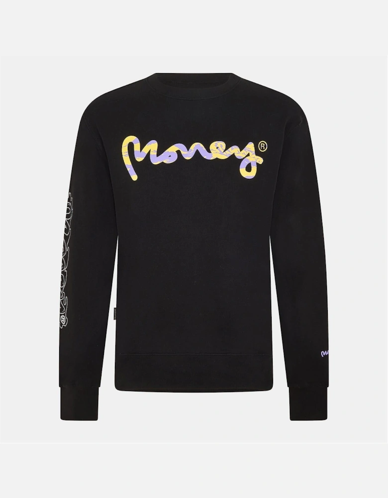 Camo Crew Neck Lettering Sweatshirt
