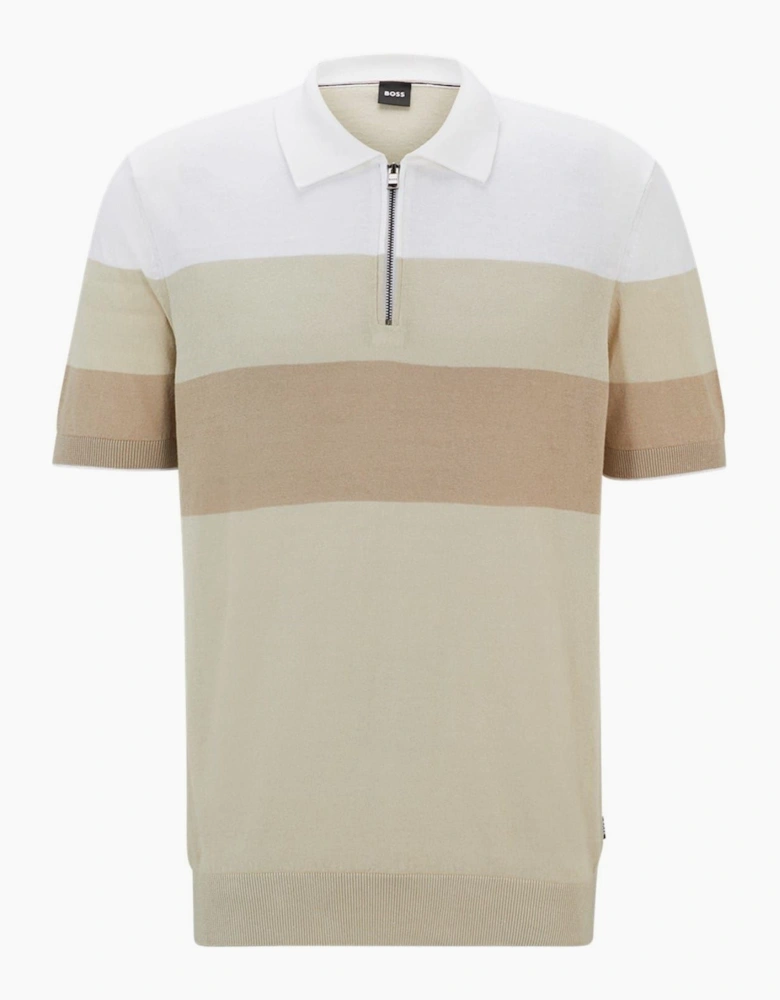Zip Neck Collared Short Sleeve Shirt