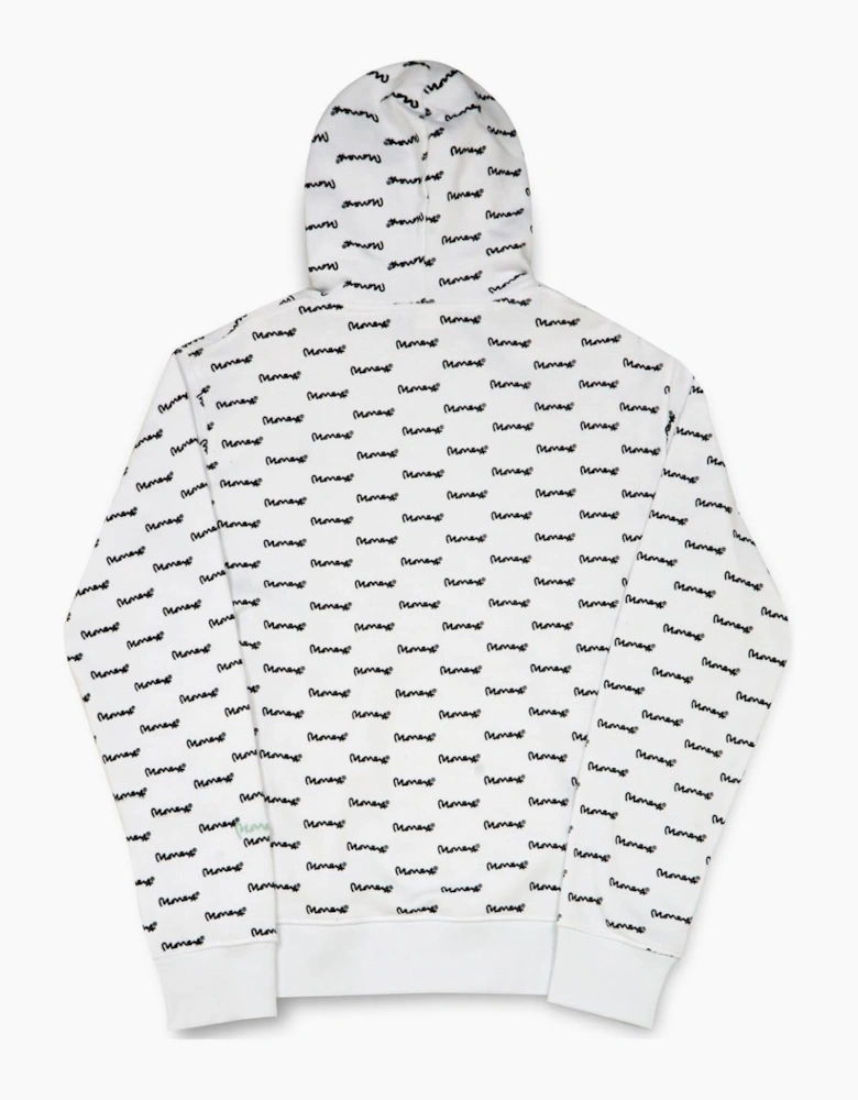 Signature Print Hooded Long Sleeve Sweatshirt