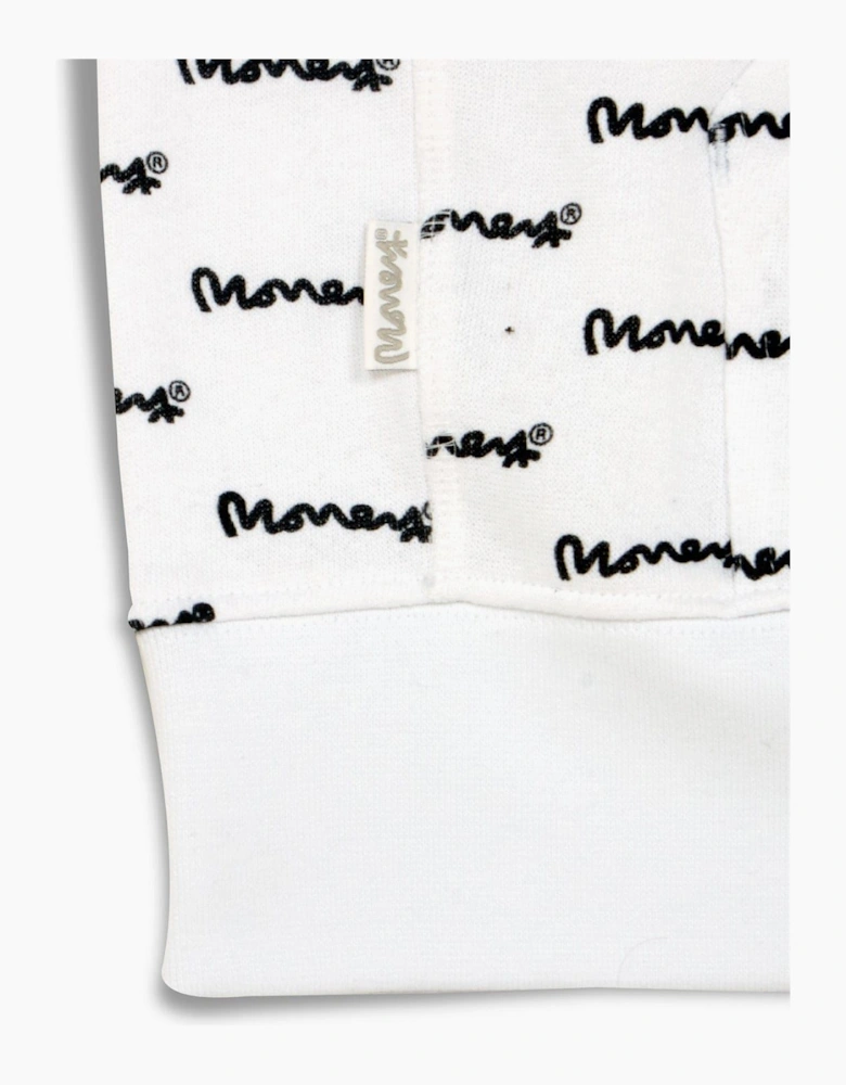 Signature Print Hooded Long Sleeve Sweatshirt