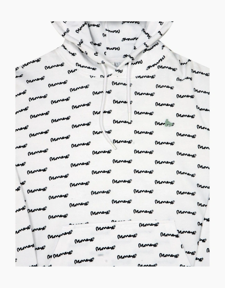 Signature Print Hooded Long Sleeve Sweatshirt