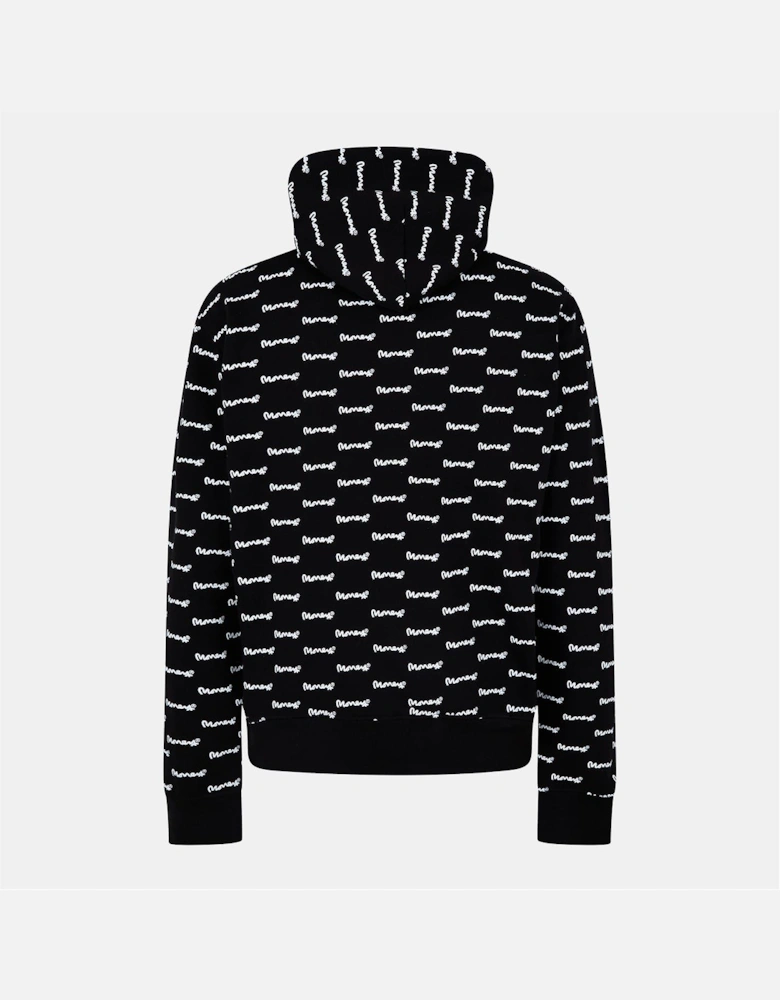 Signature Print Hooded Long Sleeve Sweatshirt