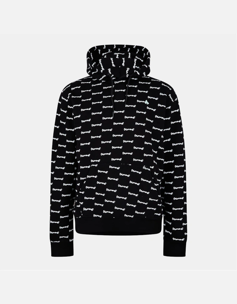 Signature Print Hooded Long Sleeve Sweatshirt