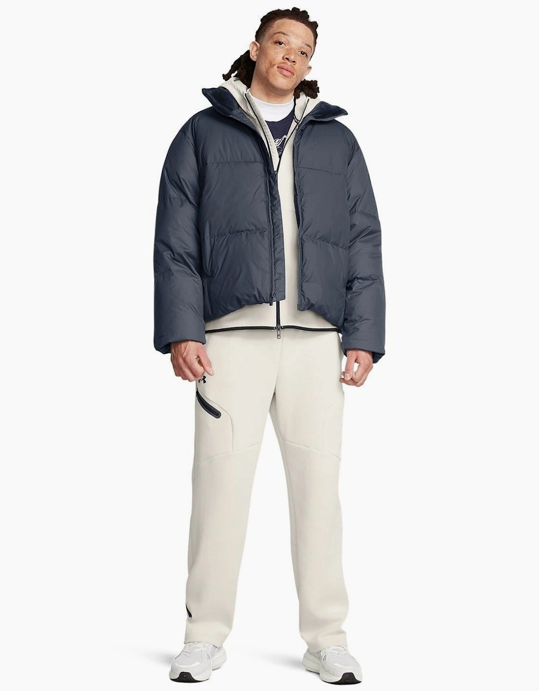 Solid Patterned Down Puffer Jacket