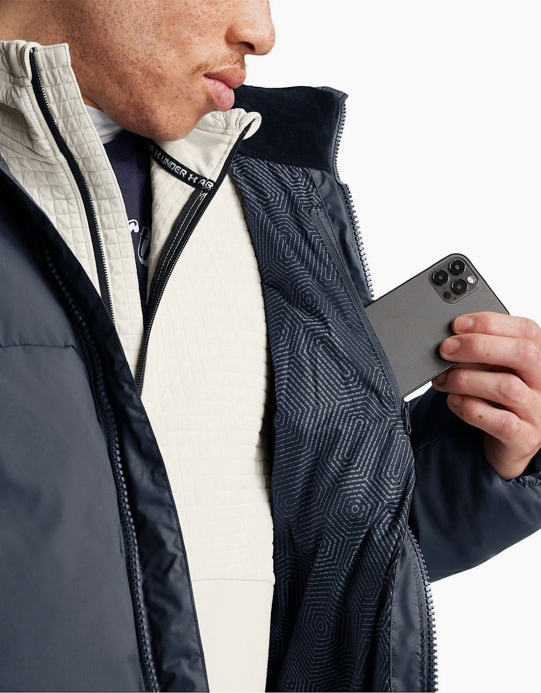 Solid Patterned Down Puffer Jacket