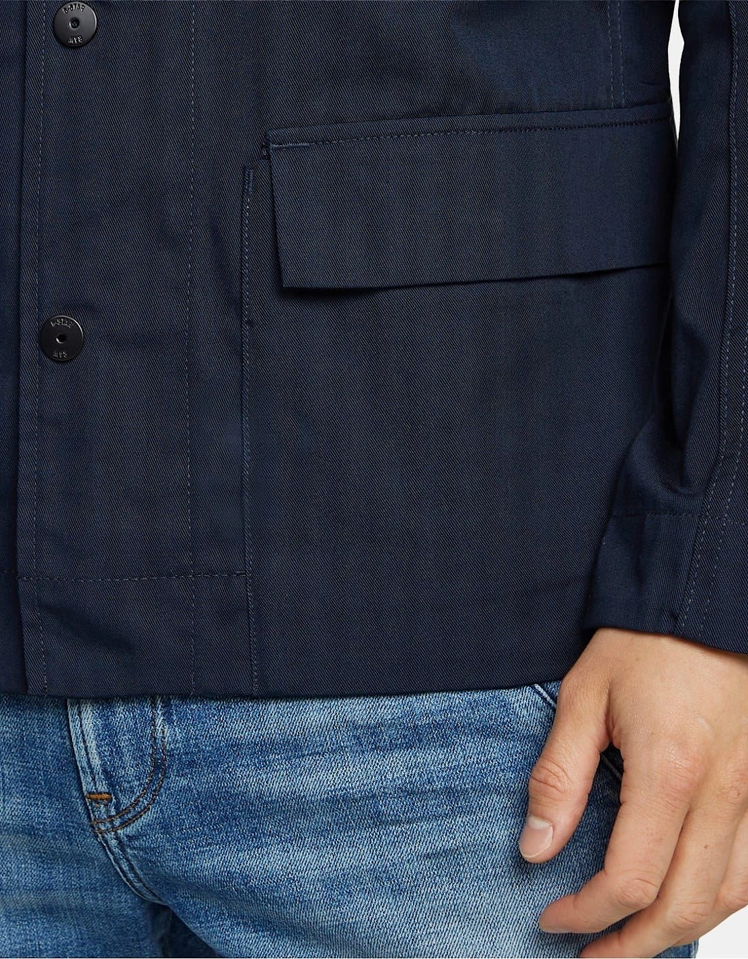 Solid Patterned Overshirt with Flap Pocket