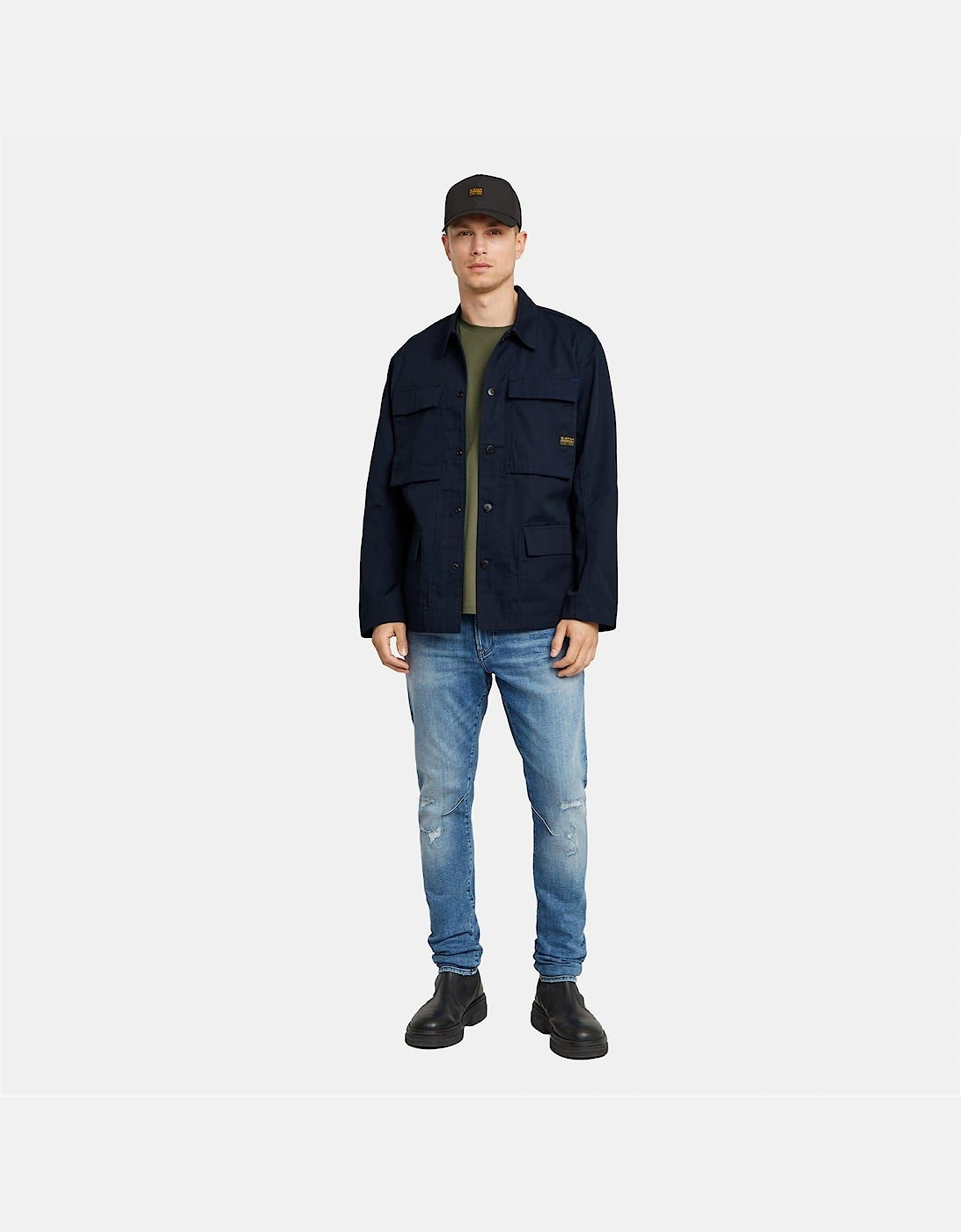 Solid Patterned Overshirt with Flap Pocket