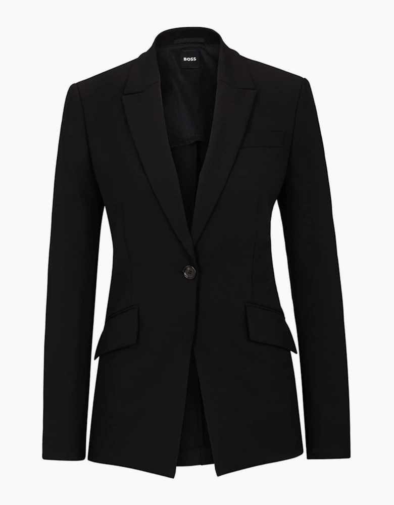 Solid Patterned Lapel Collared Blazer