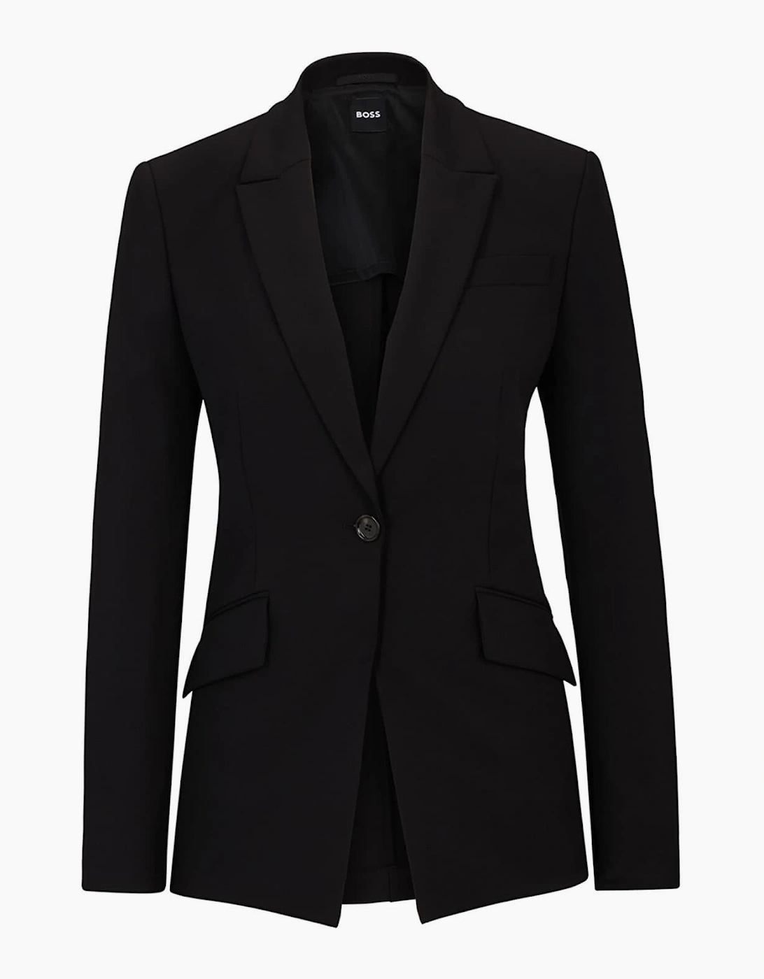 Solid Patterned Lapel Collared Blazer