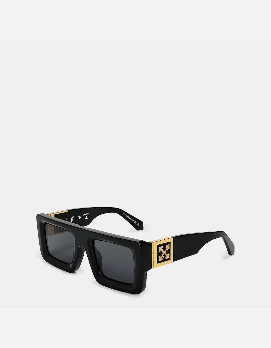 OFF-WHITE Men's Unisex Square Sunglasses, Square Design - Black/Grey - Size: ONE size
