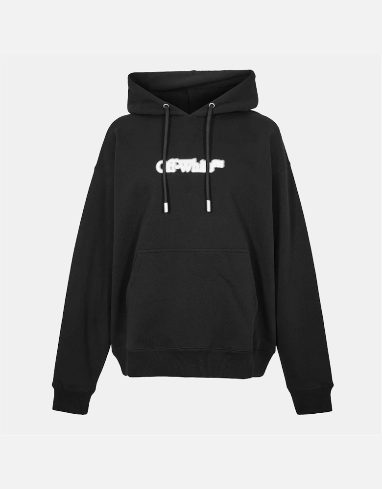 Lettering Hooded Neck Drop Shoulder Sweatshirt