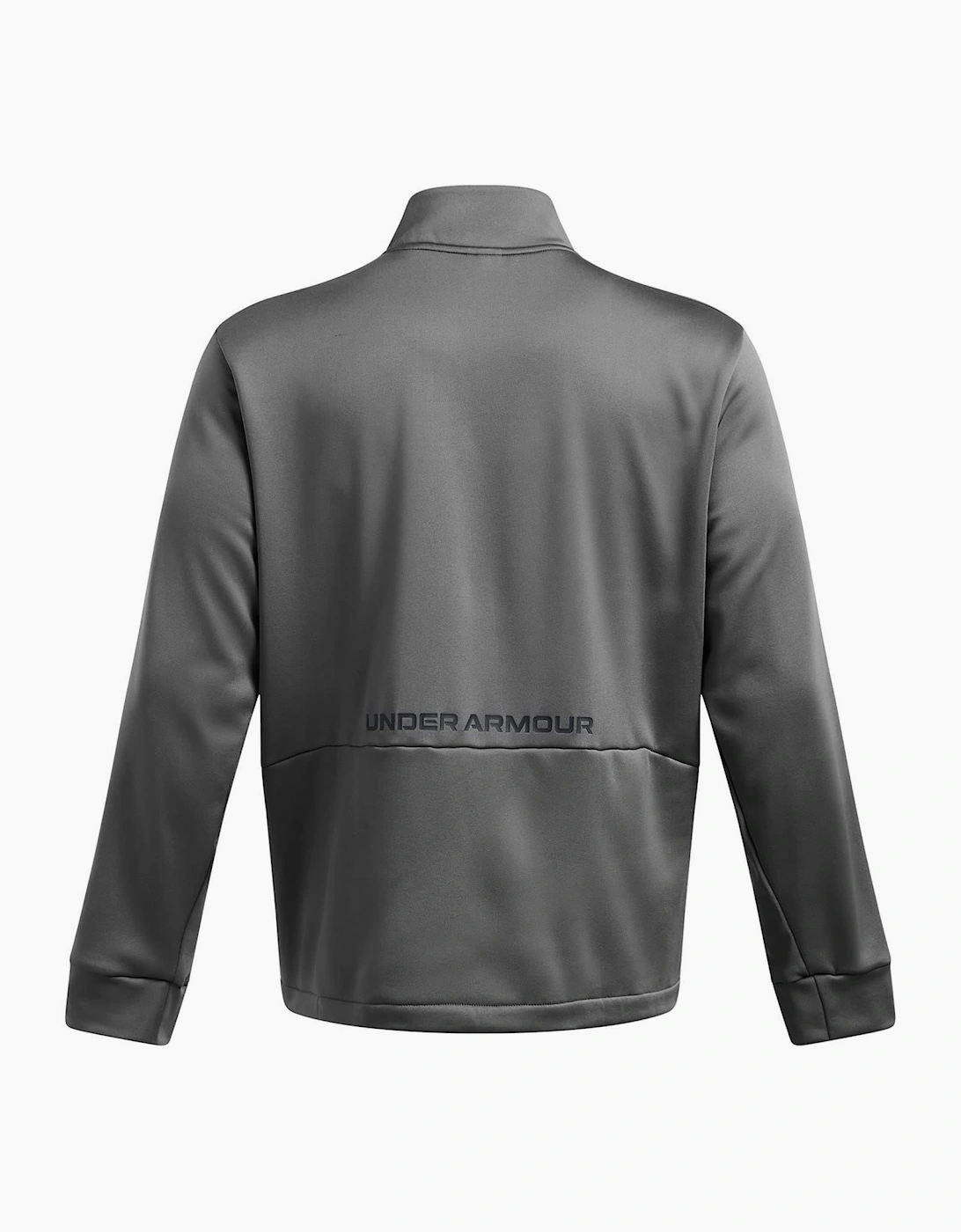 Solid Patterned Fleece Half Zipper Ribbed Cuff Jacket