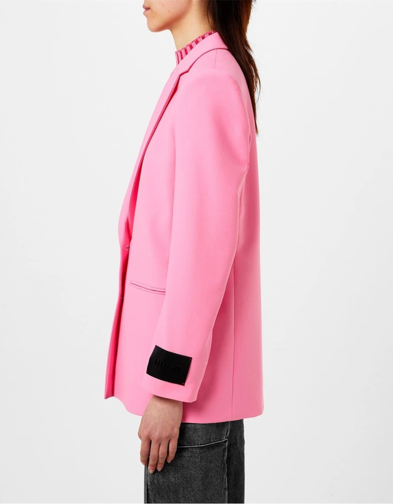 Notched Neck Regular Fit Blazer Jacket