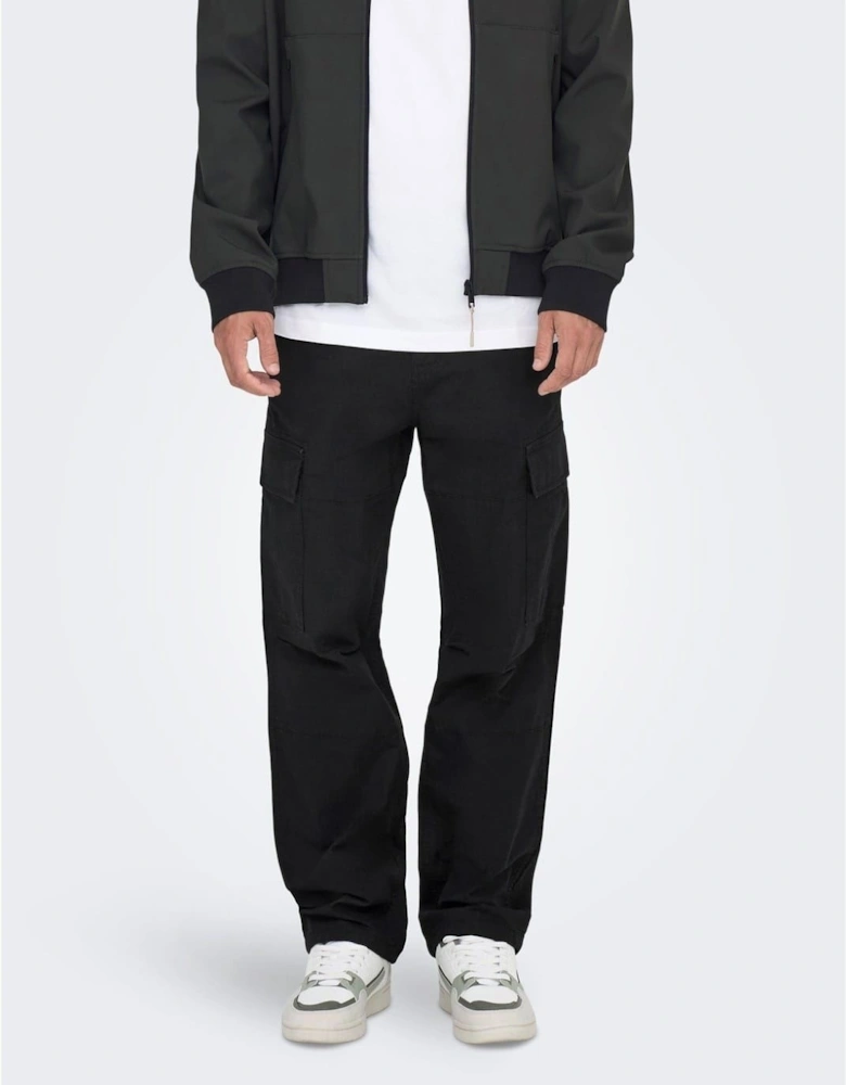 Solid Patterned Straight Combat Pants