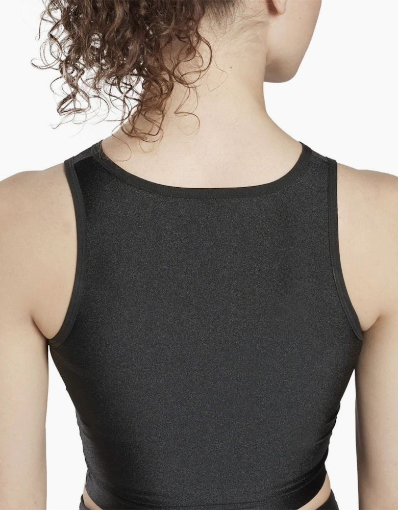 Womens Shiny Yoga Scribble Crop Tank Top Vest