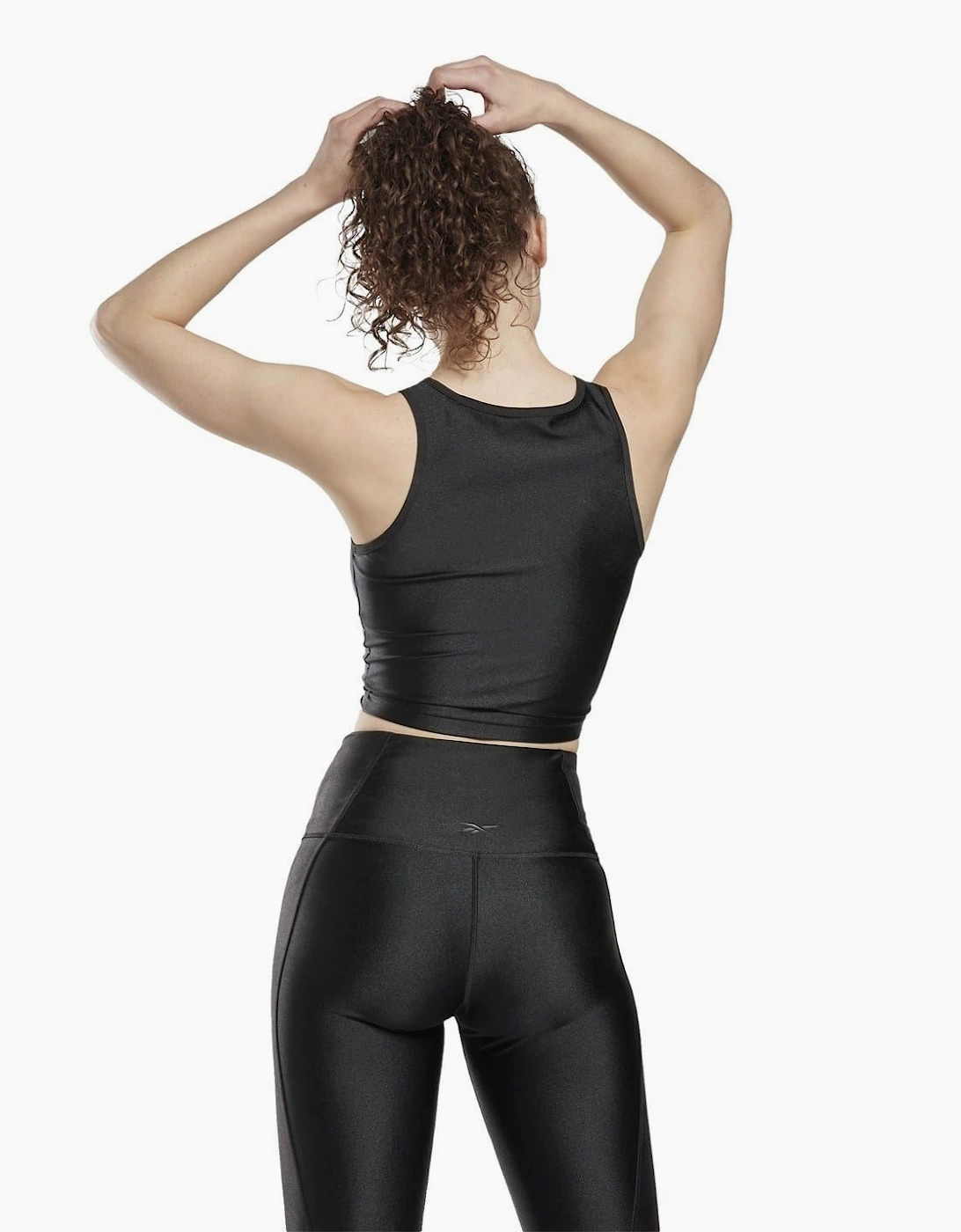 Womens Shiny Yoga Scribble Crop Tank Top Vest