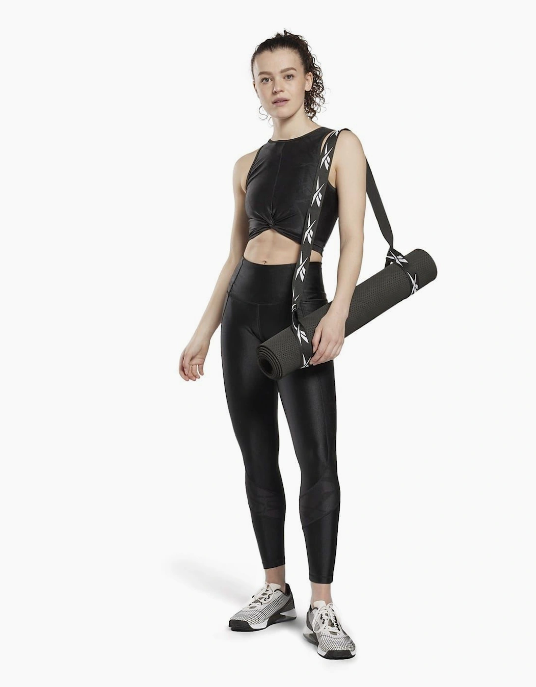 Womens Shiny Yoga Scribble Crop Tank Top Vest