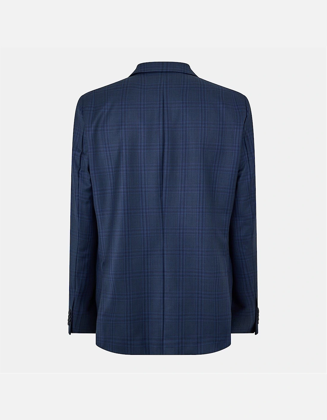 Ted Baker Men's Navy Plaid Patterned Notch Collared Suit Jacket  40L 50L