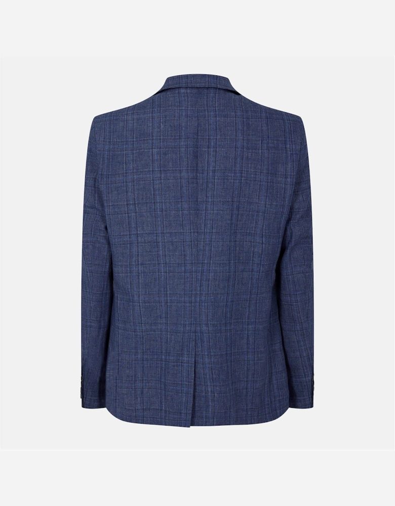 Houndstooth Plaid Suit Jacket