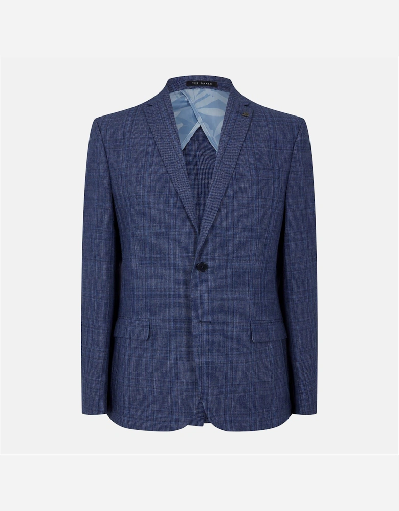 Houndstooth Plaid Suit Jacket